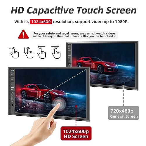 Naifay Double Din Car Stereo with Dash Cam | 7INCH Touchscreen Car Radio Receivers Support with Apple Carplay & Android Auto, Bluetooth, Backup Camera, Mirror Link, Voice Control, SWC, FM/USB/TF/AUX - color: with Carplay&Android auto + Dash Cam