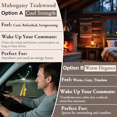 RoyAroma Hanging Car Air Freshener, 2 Pack Long Lasting Car Fresheners, Natural Fragrance Cars Essential Oil Diffuser for Home Office - Warm & Soft Mahogany