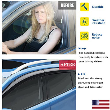 Side Window Visors rain Guards Vent Deflectors for Honda CRV (CR-V) 2017 2018 2019 2020 2021 2022 LX EX EX-L Touring - size: Compatible with Honda CR-V 2017-2022