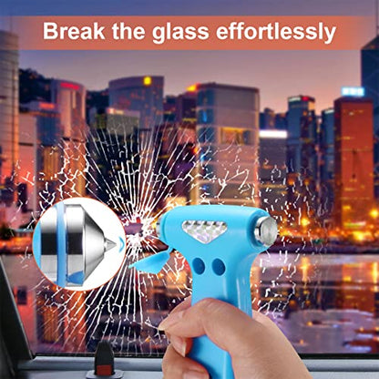 THINKWORK Window Breaker - Pink-Blue Car Safety Hammer Gift for Lady and Men, Three-in-One Emergency Escape Tool with Seat Belt Cutter, Safety Emergency Car Escape Tool for Family, Women, Children - color: Pink&blue
