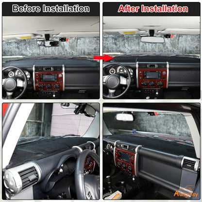 Aunginsy Car Dashboard Cover Mat Compatible with Toyota FJ Cruiser 2007-2021 SUV Dashboard Dash Cover Nonslip Black Mat Sun Pad Dash Carpet Sunshade Glare UV Rays Protector Car Interior Accessories - color: Black(LHD)