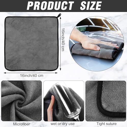 Tallew 40 Pcs Microfiber Towels:16"x16" Microfiber Drying Towels Bulk Micro Fiber Car Cleaning Cloth for Cars Drying Washing Polishing Office Windows Cleaning Household Supplies (Gray) - color: Gray