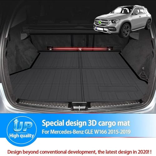 Powerty Fit for Trunk Mat Mercedes-Benz GLE W166 2015-2019 All Weather TPO Rear Cargo Liner Upgrade Material(NOT Fit 2020 GLE 350 with 5 Seats, 2018 550e Hybrid) - size: Cargo Mat｜For｜15-19｜Mercedes-Benz GLE W166