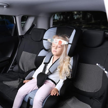 HESTYA 2 Pcs Carseat Head Support Toddler, Stroller Seat Headrest for Sleeping Traveling, Neck Relief Headband Strap for Kids Children Toddler Infant(Elephant and Owl) - color: Elephant and Owl