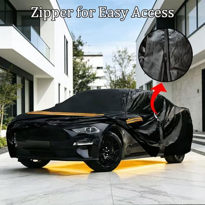 Car Cover Waterproof All Weather Custom Fit for H-onda Civic Sedan 1998-2025 Rain Hail Sun Protector Car Cover with Door Zippe - size: Fit for H-onda Civic Sedan 1998-2025
