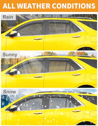 in-Channel Window Rain Guards Fit for Chevy Equinox 2018-2024 Low-Profile Rain Guards Extra Durable Window Deflectors Visors Vent Visors Vent Shades Car Accessories -4 pcs - size: Fit for 2018-2024 Chevy Equinox