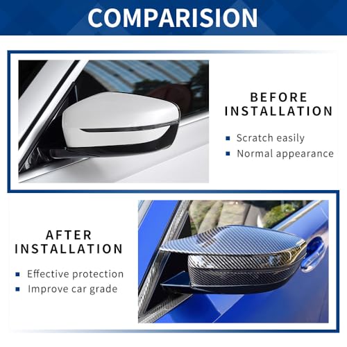 Side Mirror Cover Compatible with G20 G21 G30 G31 G32 GT G11 G12 G14 G15 G16 (Carbon Fiber Pattern, G20 G30 G32 G11) - color: Carbon Fiber Pattern, size: G20 G30 G32 G11