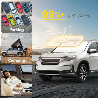 Car Windshield Sun Shade Compatible with 2016-2024 2025 2026 Honda Pilot Accessories Sunshade Custom Foldable Windshield Sun Visor - size: For 2016-2026 Honda Pilot
