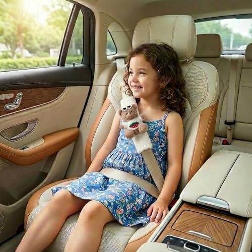 UNICOLD 2 Pack Plush Seatbelt Cover Shoulder Pad,Ultra-Soft Car Seat Belt Cushion for Adults & Kids, Relieves Neck & Shoulder Discomfort, Universal Fit for Cars, SUVs, Backpacks (White) - color: White