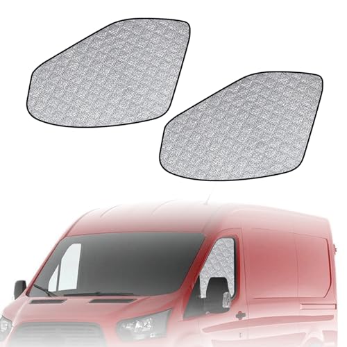 Front Side Window Sun Shade Customized for Ford Transit MK8 Van 2015-2026, 2PCS Foldable Window Sunshade Sun Protector for Side Windows Reflect UV Privacy Protection - color: Side Window, size: Customized for Ford Transit MK8