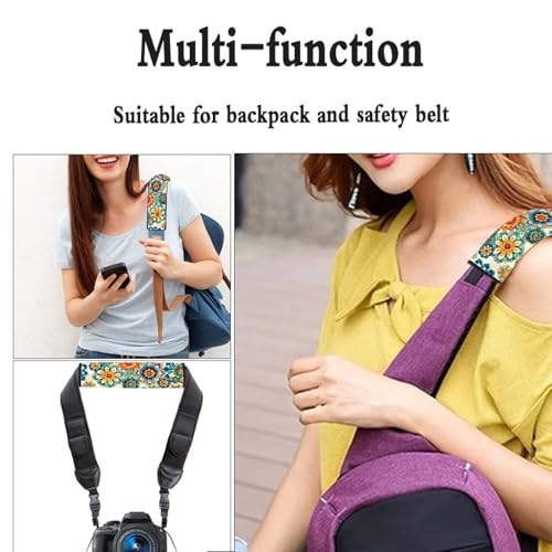 Boho Floral Universal Car Seat Belt Pads Cover Set of 2 Car Seat Belt Pads Cover Soft Anti-Slip Shoulder Strap Protect Universal Fit for Auto Truck Van SUV - color: Boho Floral