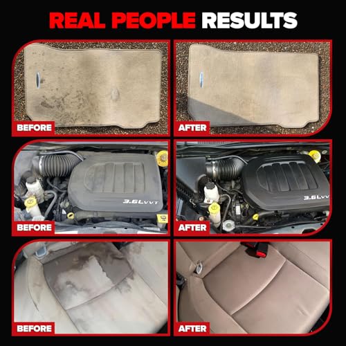 Carfidant Car Interior Cleaner – Stain Remover & Odor Eliminator – No Residue Finish – Safe on Leather, Fabric, Carpet & Plastic – Detailing Spray with Microfiber Towel – 18oz - size: 18 fl. Oz.