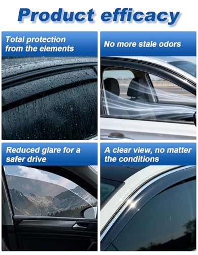 Tape-on Rain Guards Fit for Toyota Tacoma 2005-2015 Double Cab Extra-Thick Window Rain Guard Window Deflectors Window Vent Visors Truck Vent Shades Exterior Car Accessories-4PCS - size: Fit for 2005-2015 Toyota Tacoma Double Cab