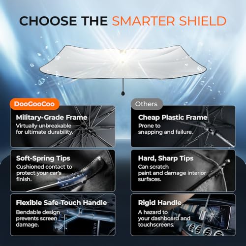 [2026 Upgraed] DooGooCoo Windshield Sun Shade Umbrella for Toyota Tacoma [100% Sunlight Blocked, Ice Crystal Cool] Sunshade for Car Windshield for Tacoma Sun Shade 2016-2026, Custom Fit for Tacoma. - size: For Toyota Tacoma 2016-2026