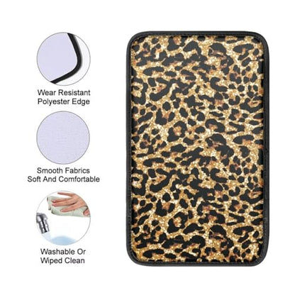 Dreaweet Cheetah Print Car Accessories Car Center Console Cover Universal Car Armrest Cover Pad Soft Comfortable Center Console Cover Replacement - color: Cheetah Print