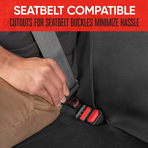 Motor Trend AquaShield Waterproof Gray Rear Split Bench Seat Covers for Trucks Rear Seat Cover Only - Black Car Seat Covers, Back Seat Cover Only - Durable Neoprene Spill Resistant for Kids & Dogs - color: a2-Black & Gray Bench