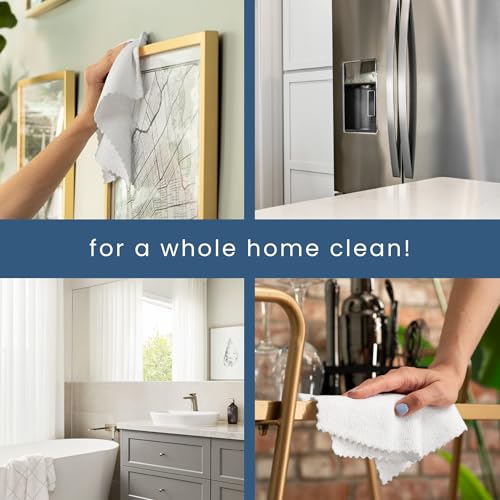 S&T INC. Microfiber Cleaning Cloths with Box, Two 50pk Boxes, Bulk Towels for Home, Reusable Microfiber Towels for Cars, Cleaning Rags, White, 190gsm, 11.8 Inches x 11.8 Inches - color: White 2 Box