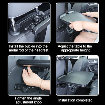 Car Tray Table, Multi Functional Car Backseat Tray Desk, Foldable Tray Seat Back Laptop Desk for Car Travel, for Working, Writing, Eating, Traveling