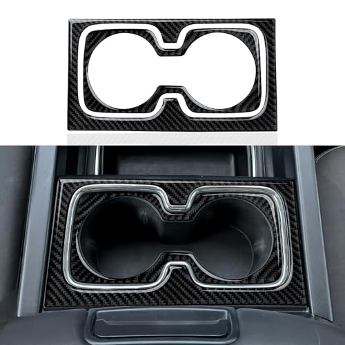 Car Front Cup Holder Panel B Sticker Carbon Fiber Decal Cover Interior Trim for Chevrolet Silverado/GMC Sierra 1500 2500HD 3500HD 2014-2018 Accessories - color: Front Cup Holder Panel B