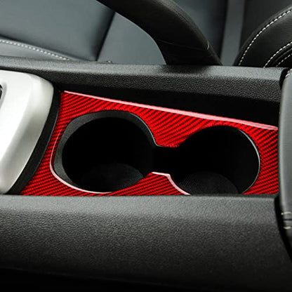 Car Water Cup Holder Sticker Carbon Fiber Decal Interior Trim for Chevrolet Camaro 2010 2011 2012 2013 2014 2015 Accessories - color: Water Cup Holder