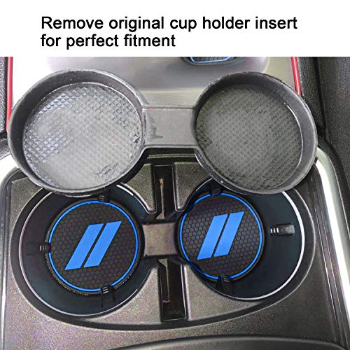 Fits Dodge Charger Accessories 2015-2023, Cup Holder Insert Center Console Shifter Liner Trim Interior Door Pocket Mats Pad (24pcs Set, Blue Trim) - color: Blue