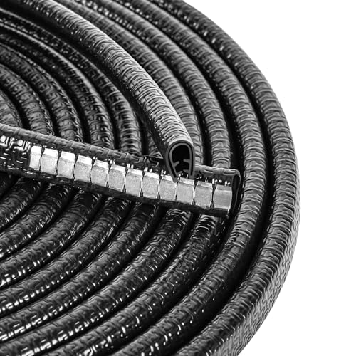 MYFAMIREA 49Ft(15M) Long Car Door Edge Guards, U Shape Edge Trim Rubber Seal Protector Car Door Protection Anti-Collision Rubber Clips Easy to Cut No Need Adhesive Fit for Most Vehicles| Black - color: Black, size: 49FT
