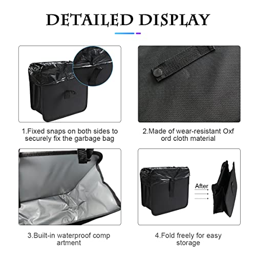 Fekey&JF Foldable Car Trash Can, Hanging Waterproof Leakproof Trash Can Storage Bag for Car with Large Capacity, Car Interior Accessories (Small) - size: Small