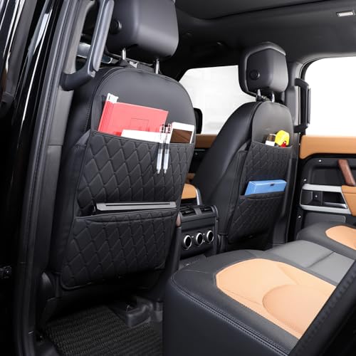 TAIKOO Seat Back Protector + Large Capacity Pocket Storage Organizer,Preventing The Impact of Children Stepping on The Seat Backrest (Style A-Black) - color: Style A-Black