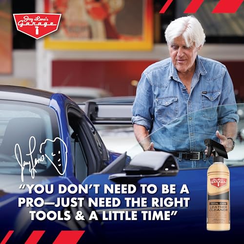 Jay Leno's Garage Leather Cleaner – Deep-Cleaning Leather Seat Cleaner for Car Interior, pH-Balanced Car Refresher That Gently Cleans, Lifts Grime, Refurbish and Restores All Leather Surfaces (16 oz) - style: Cleaner