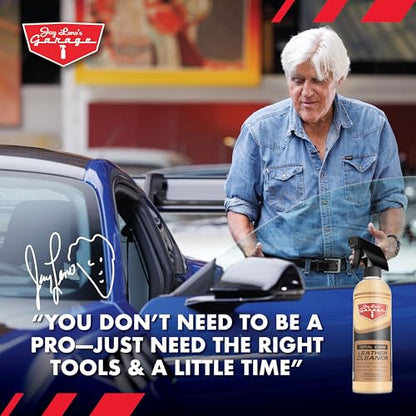 Jay Leno's Garage Leather Cleaner – Deep-Cleaning Leather Seat Cleaner for Car Interior, pH-Balanced Car Refresher That Gently Cleans, Lifts Grime, Refurbish and Restores All Leather Surfaces (16 oz) - style: Cleaner