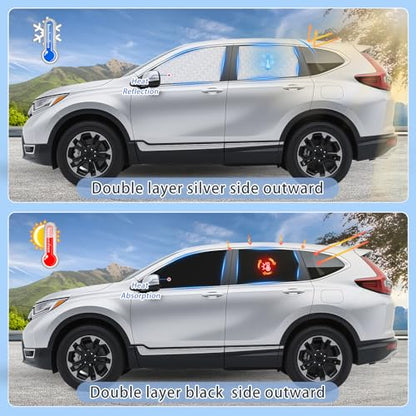 ZATOOTO Car Window Shades for Honda CR-V 2017-2022, 4 Pcs Magnetic Car Window Covers, 100% UV Protection Foldable Privacy Curtains Side Window Sun Shade for Baby Breastfeeding Sleeping Camping - color: Honda CR-V(17-22)