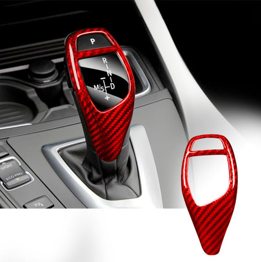 Real Glass Fiber Gear Shift Konb Cover Trim Protector Compatible with BMW F20 F21 F22 F23 F30 F32 F33 F34 F35 F36 F06 F12 F13 F25 F26 F15 F16 GT3 I8 Interior Accessories(2010-2020) - Glossy Red - color: Red