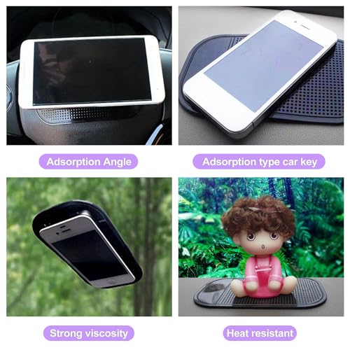 5PCS Non-Slip Gel Dashboard Sticky Pads Car - Multi-Function Mat Anti-Slip Pad Grip Mount, Washable Reusable Dash Pad