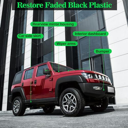 NADAMOO Plastic Restorer 50ml, Highly Concentrated Ceramic Coating for Cars, Back to Black Automotive Exterior and Interior Trim Scratch Remover Kit, Restore Faded Plastic, Vinyl & Rubber - size: 50ml