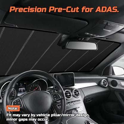 Windshield Sun Shade Compatible for 2018-2023 Toyota Tacoma Silver Reflective Foldable Front Sun Visor Sunshade Protector with Storage Bag Keep Interior Cool - size: 2018-2023-Toyota-Tacoma