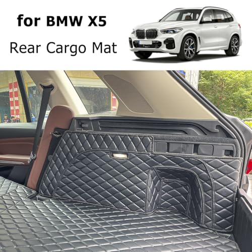 Cargo Mat Compatible with 2019-2026 BMW X5 Trunk Mat (and Rear Left and Right Side Panels) Cargo Liners for X5（Non 45e /7-Seats Models）