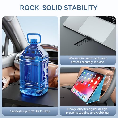 Extendable Steering Wheel Tray Desk for Laptop & Tablet, Adjustable Car Dining Table with Locking Clip Support, Portable Wheel Desk for Eating, Working, Travel - size: Extendable Steering Wheel Tray