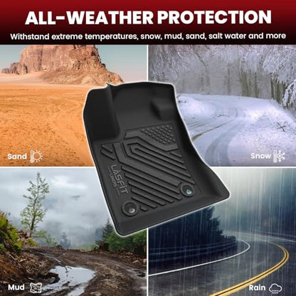 LASFIT Floor Mats for Jeep Compass 2026 2025 2024 2023 2022 2021 2020 2019 2018 2017, All Weather TPE Custom Fit Floor Liners Cargo Mat Trunk Liner Full Set 4 PCS Accessories for Compass Black - style: Compass 17-26