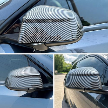 MAXDOM Side Mirror Cap Compatible with Tesla 2025+ Model Y Juniper (Gloss Carbon Pattern, Model Y Juniper 2025+) - color: Gloss Carbon Pattern