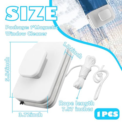 Magnetic Car Windshield Cleaner Tool with Rope,Double-Sided Magnetic Window Cleaner Tool for Outside and Inside Car Window Cleaning Tool,Multi-Purpose Inside Windshield Cleaning Tool