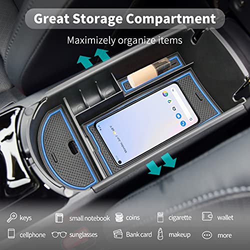 CDEFG Center Console Accessory Organizer Compatible with 2018 2019 2020 2021 2022 CHR C-HR, ABS Material Armrest Box Insert Tray (Blue) - color: 1Pcs Blue for CHR 2018-2023