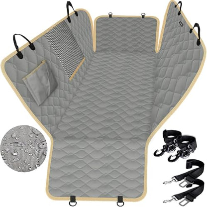 Lassie XL Truck Dog Seat Cover Back Seat with 2 Seat Belts, Dog Car Hammock for Large SUV and Trucks Compatible with F150 F250/Chevrolet Silverado/Ram Pickup/GMC Sierra/Toyota Tundra and Crew Cab - color: Gray, size: Truck
