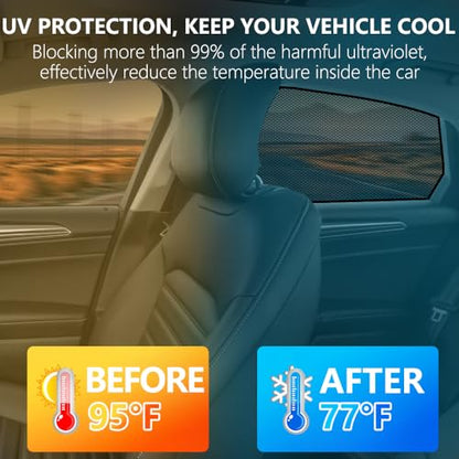 BWEN Window Sunshades Fit for Ford Fusion 2013-2021, Magnetic Car Window Shades for Sun/Heat Protection, Keeps Vehicle Cool for Camping Napping 4PCS