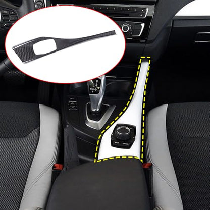 Car Center Console Multimedia Trim Panel Cover for 2012 to 2018 BMW 1 Series 2 Series F20 F21 F22 Real Carbon Fiber Automotive Interior Trim Accessories (Black Carbon - Version A) - color: Black Carbon - Version A