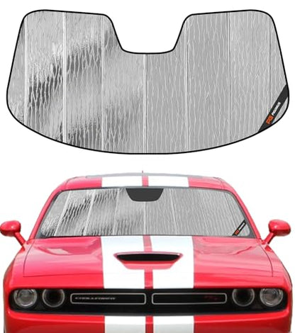 Pigenius Windshield Sunshade for Dodge Challenger 2015-2023 Front Window Shade - AstraGuard - color: Silver, size: 2015-2023 Challenger