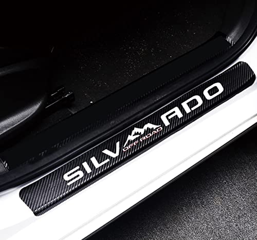 MAXDOOL 4Pcs Car Door Sill Protector Reflective 4D Carbon Fiber Sticker - color: white