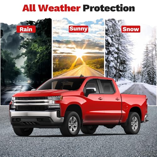 Canvcle Window Visors Rain Guards for Chevrolet Chevy Silverado/GMC Sierra 1500 Crew Cab 2019-2025 2026 Accessories, Outside-Mount Tape-On Side Window Wind Deflectors Vent Visors Shades Rainproof - size: Chevy Silverado/GMC Sierra 1500 2019-Present