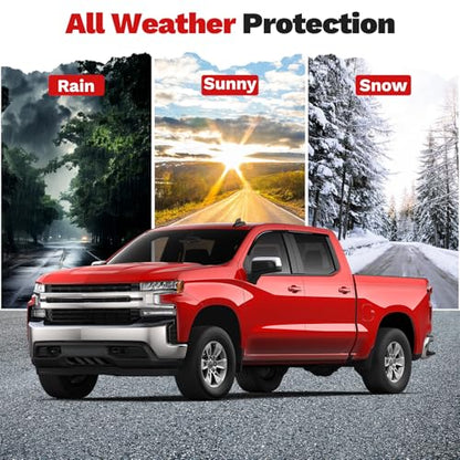 Canvcle Window Visors Rain Guards for Chevrolet Chevy Silverado/GMC Sierra 1500 Crew Cab 2019-2025 2026 Accessories, Outside-Mount Tape-On Side Window Wind Deflectors Vent Visors Shades Rainproof - size: Chevy Silverado/GMC Sierra 1500 2019-Present