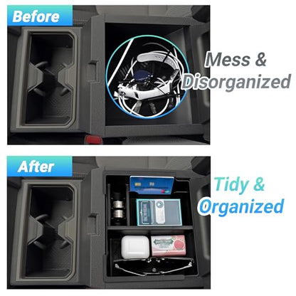 Center Console Organizer Compatible with 2025-2026 Toyota 4Runner (6th Gen) Interior Accessories, Armrest Storage Box Glove Organizer Tray Insert with Coin and Sunglasses Holder - size: Center Console Organizer
