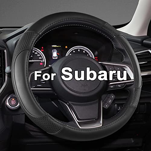 GIANT PANDA Customized Auto Steering Wheel Cover for Subaru Forester, Car Steering Wheel Cover for Subaru Outback and Crosstrek - Solid Black - color: Solid Black, size: Round-shaped